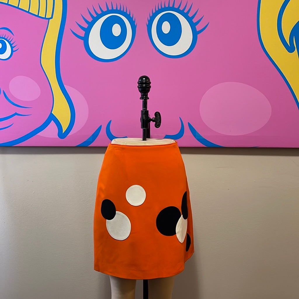 Moschino Orange Polka Dot Mini Skirt The Nanny